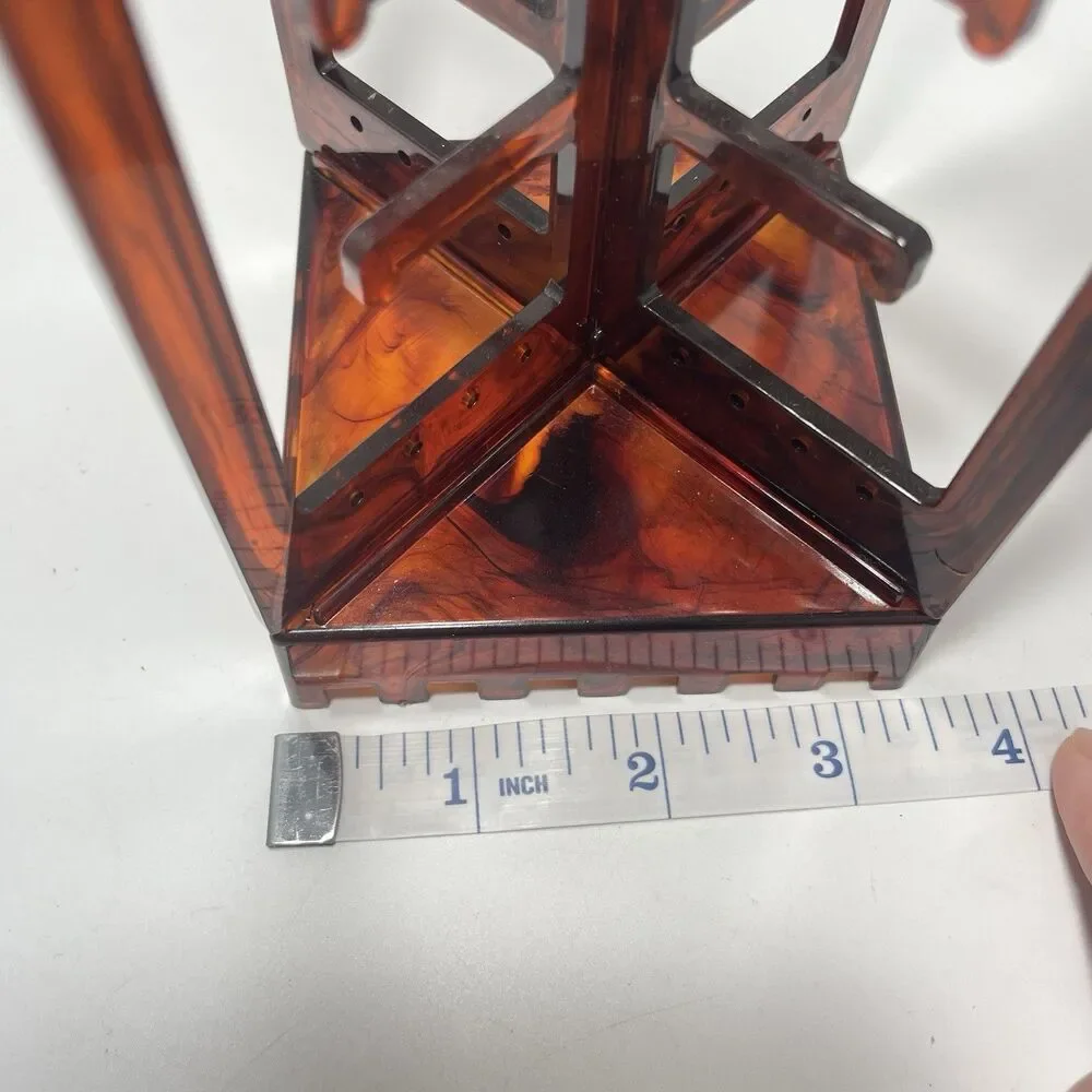 Vtg 1977 Tortise Lucite MCM Jewelry Earring Holder Norbert Specialty Corp USA